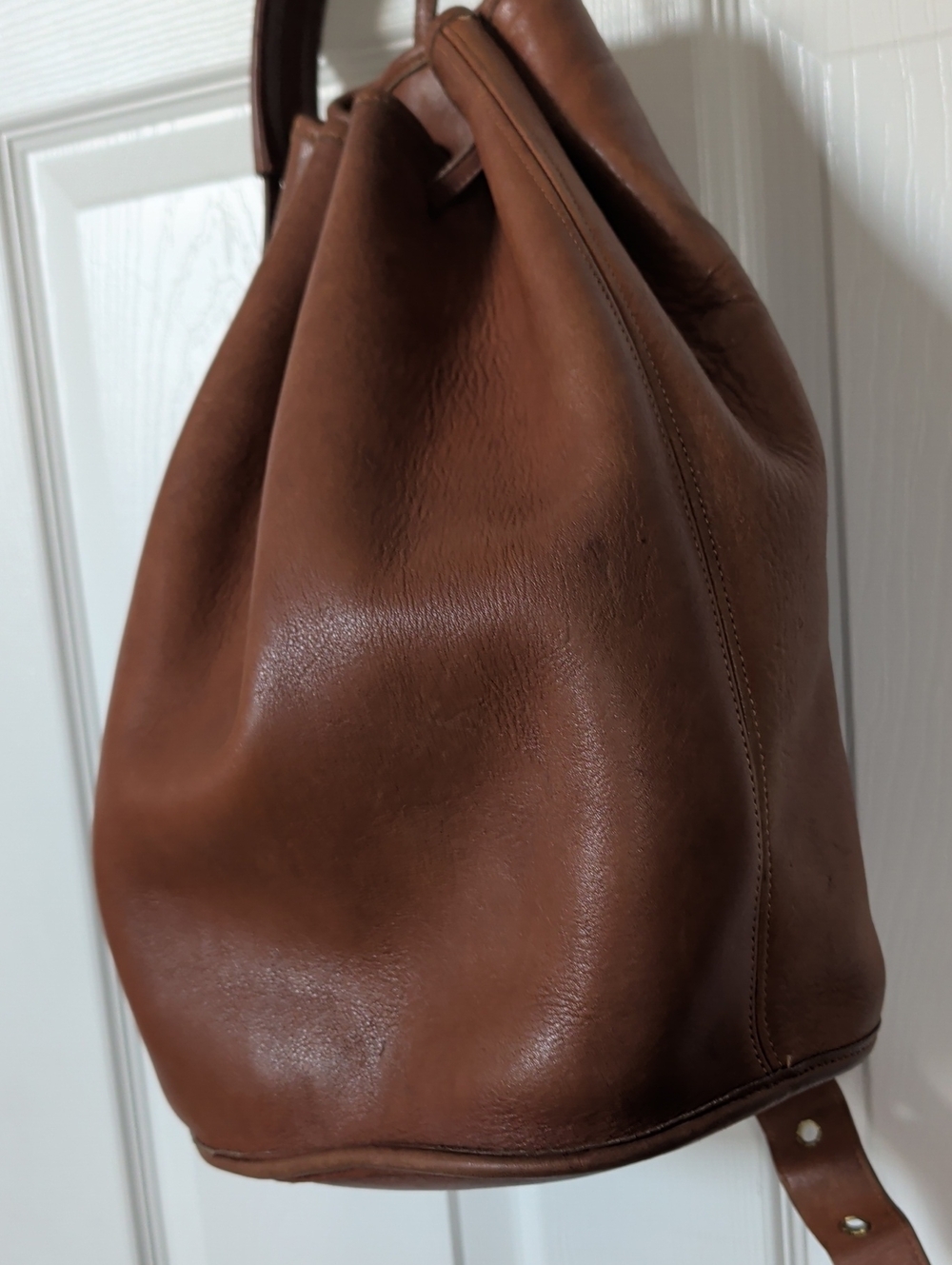 Coach Leather Drawstring Backpack in Rich Brown - Picture 10 of 13